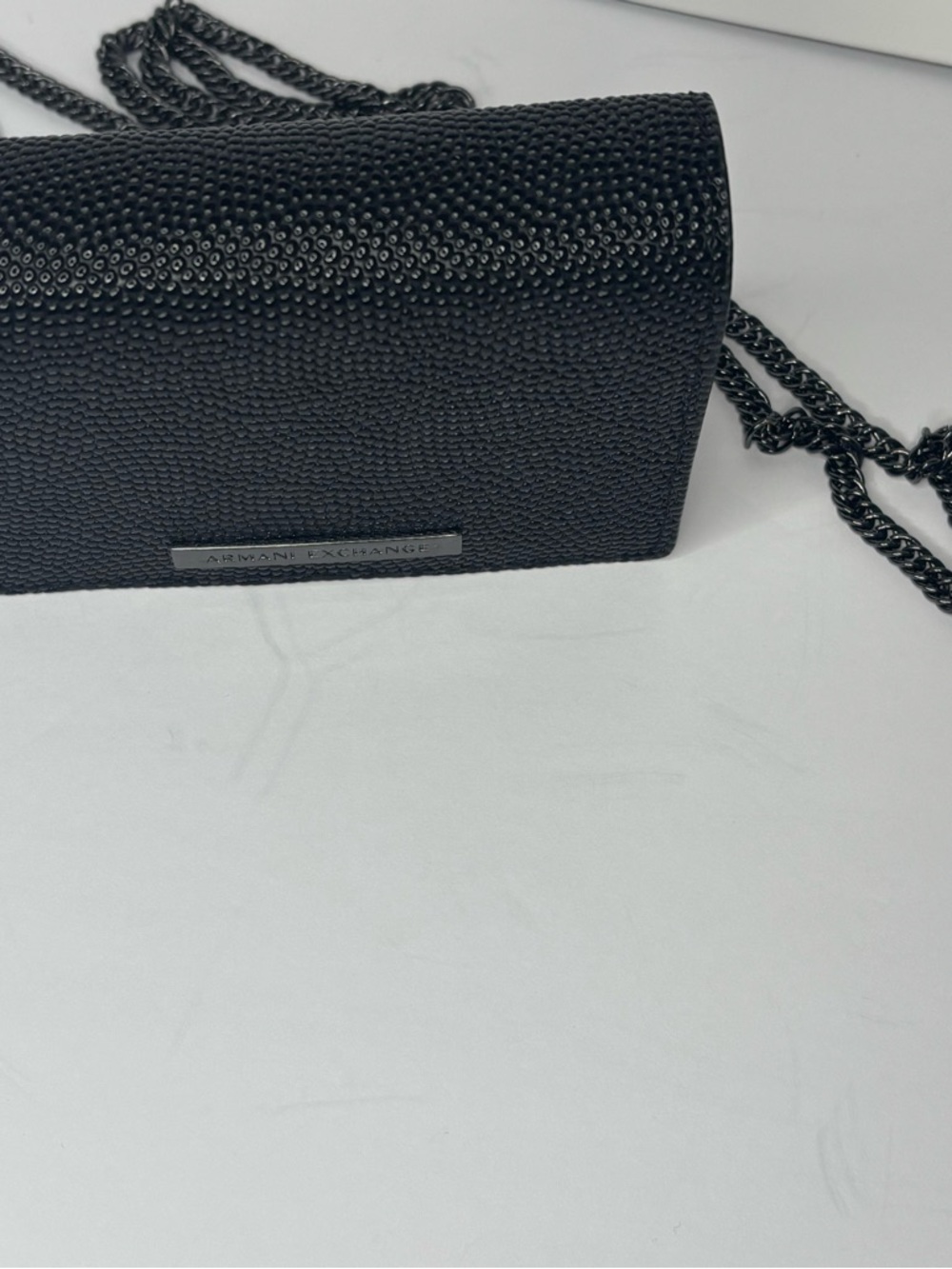 Armani Exchange Black Mini Crossbody with Chain Strap pre-loved